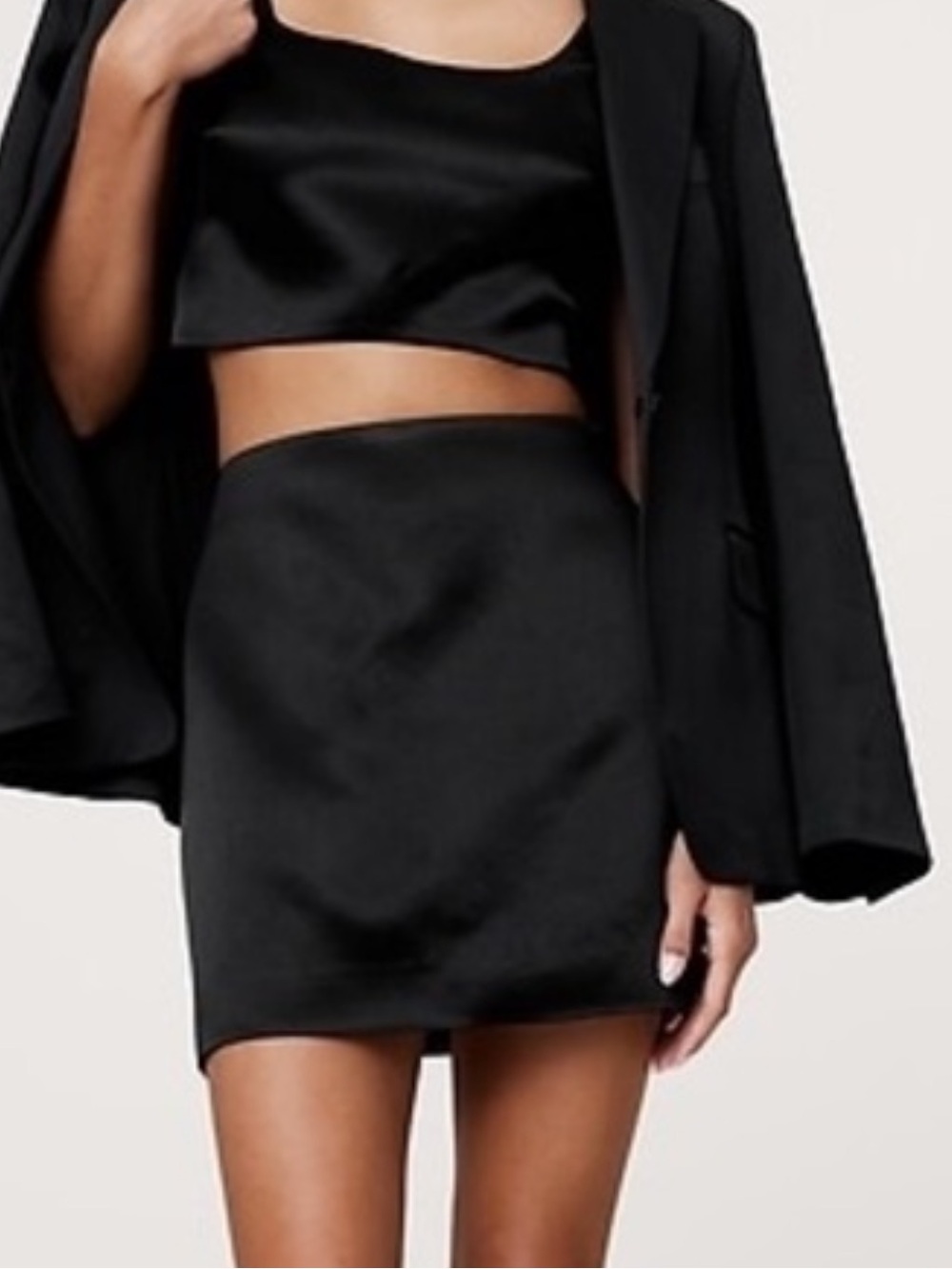 Banana Republic SATIN MINI SKIRT Black Size 0 NWT